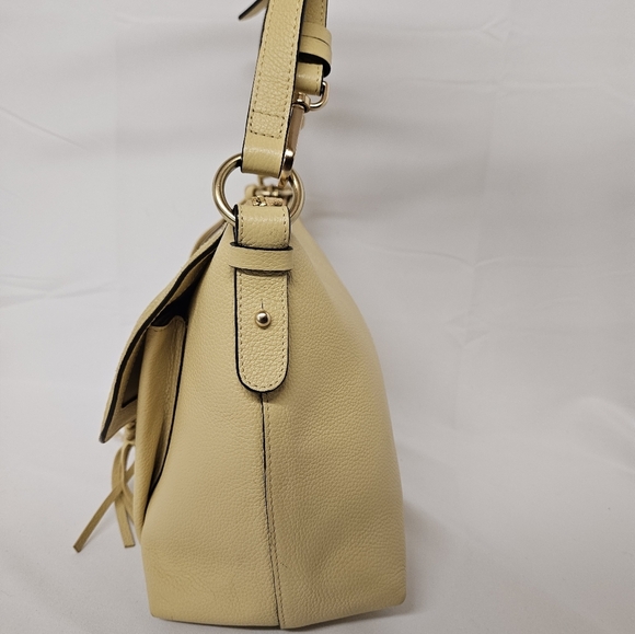 See By Chloe Joan Two Way Leather And Suede Crossbody Bag In Straw Beige Gold - Picture 5 of 17